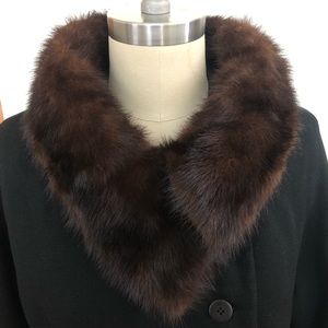 Vintage Mink Collar Wool Coat